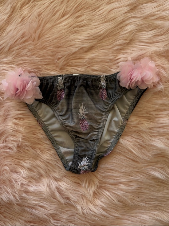 I am Other - I Am Y2K Pineapple Bikini Bottoms with Pink Tulle Accents One Size